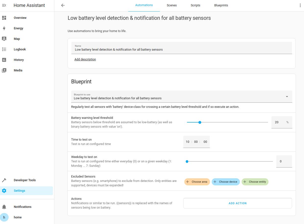 Configure Battery Blueprint